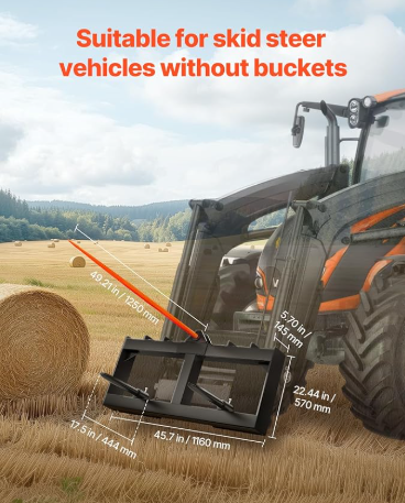 CF-HS-49-1600 Skid转向装载机拖拉机附件49 “ Hay Spear，Bale Spears